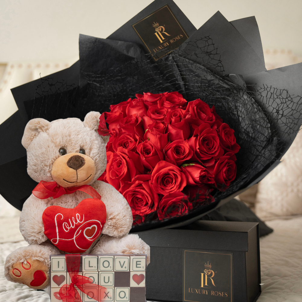RED ROSES TEDDY CHOCOLATES