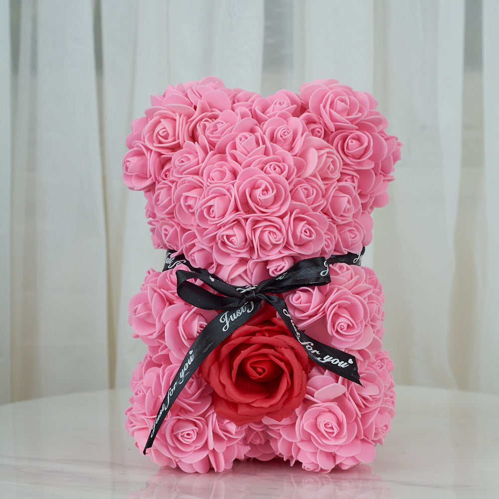 VALENTINE'S DAY FOREVER ROSE PINK TEDDY BEAR – Luxury Roses